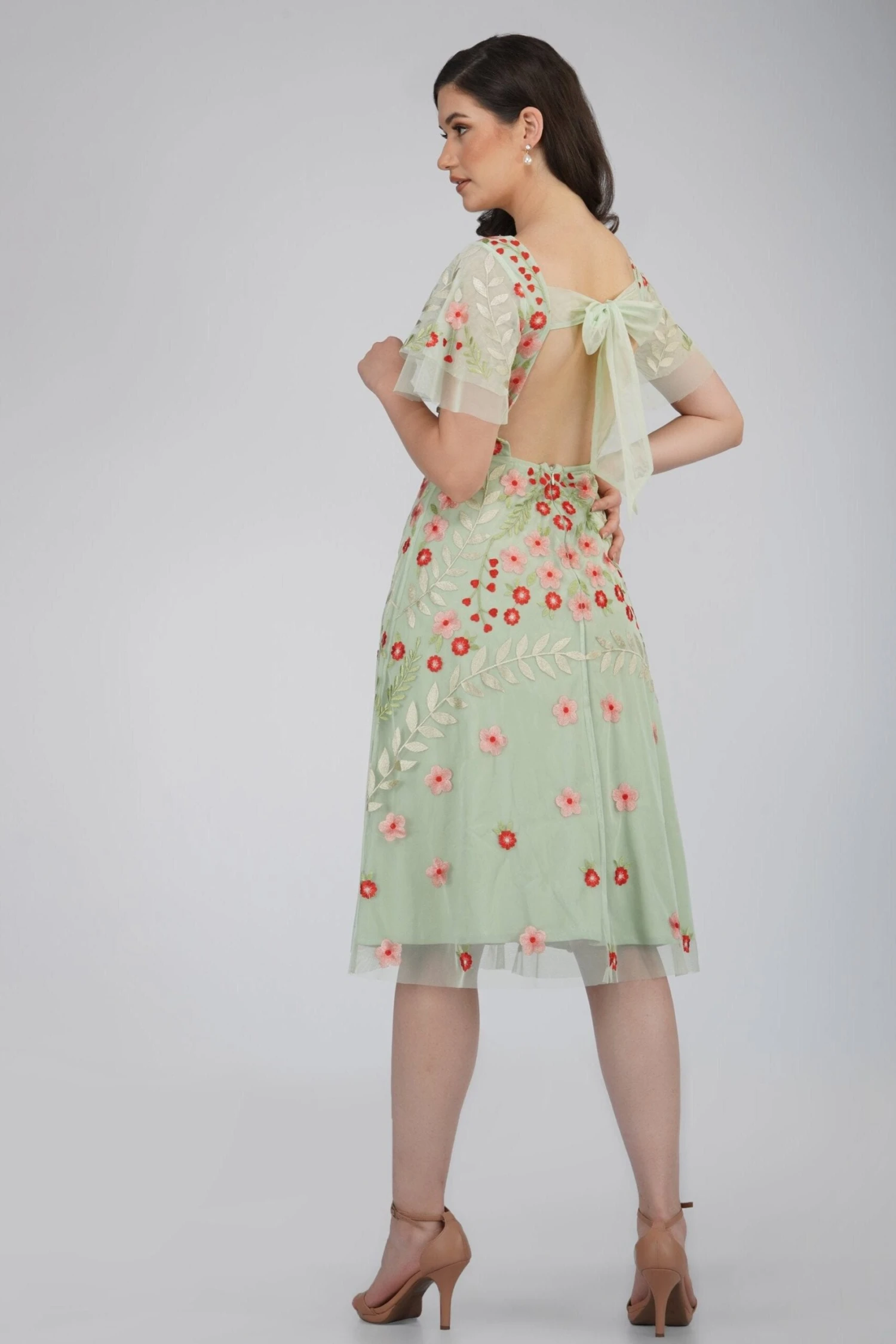 Calla Sage Green Embroidered Dress 5 Calla Sage Green Embroidered Dress - Image 3