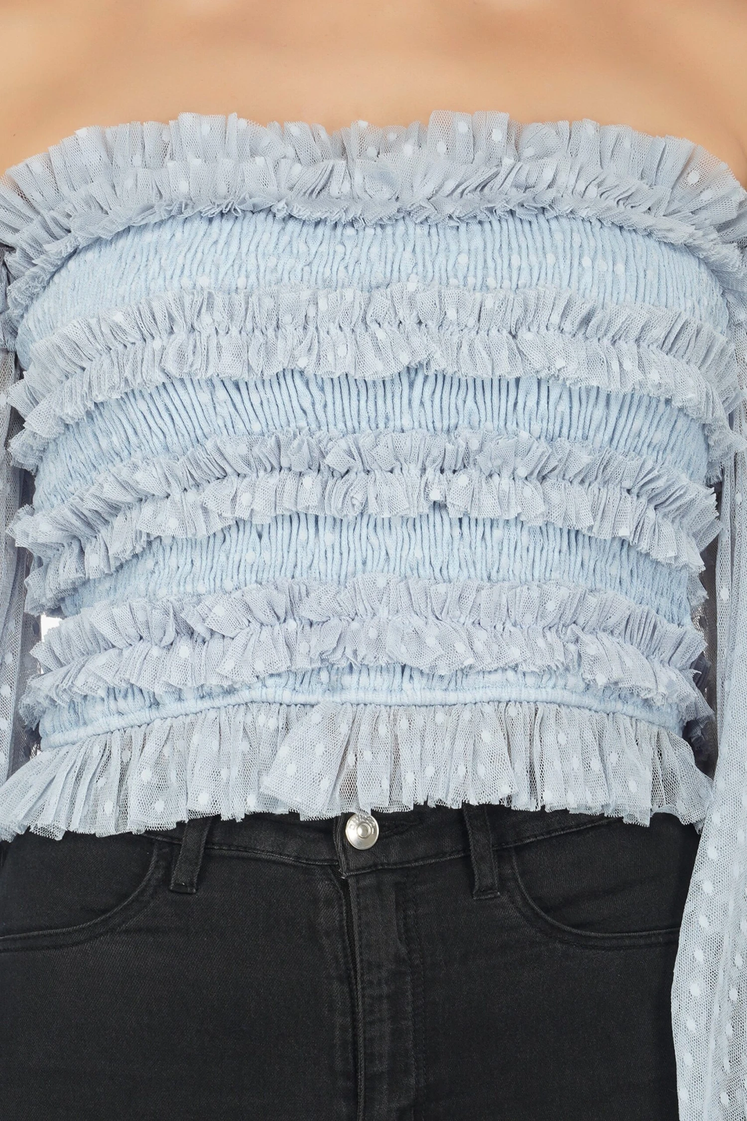 Rolf Top In Blue Polka 8 Rolf Top In Blue Polka - Image 6