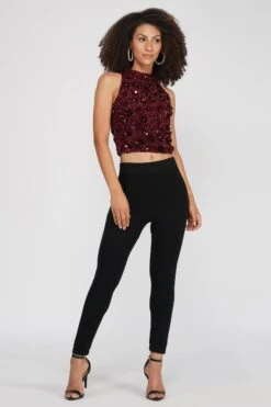 Gui Burgundy Sequin Top -Tulle Clothing 19 1
