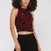 Gui Burgundy Sequin Top 1 Gui Burgundy Sequin Top -Tulle Clothing 19 1 Copy