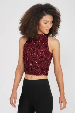Gui Burgundy Sequin Top -Tulle Clothing 19 3