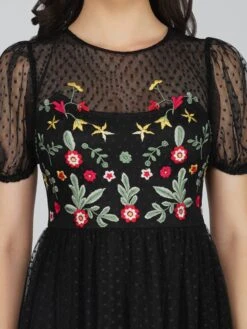 Dahlia Black Embroidered Dress -Tulle Clothing 19 5 6e695ad0 6c94 4763 86ee fba7a1d0355e