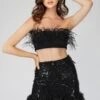 Xara Black Feather Top 1 Xara Black Feather Top -Tulle Clothing 1 10 Copy