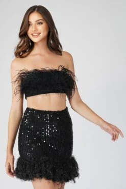 Xara Black Feather Top 13 Xara Black Feather Top -Tulle Clothing 1 11 Copy