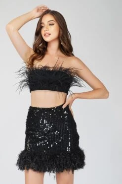 Xara Black Feather Top 10 Xara Black Feather Top -Tulle Clothing 1 16 Copy