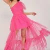 Rowena Bright Pink One Shoulder Tulle Gown -Tulle Clothing 1 26 Copy e7e4faa7 4efa 4b9a 870d c51cf654e5f7