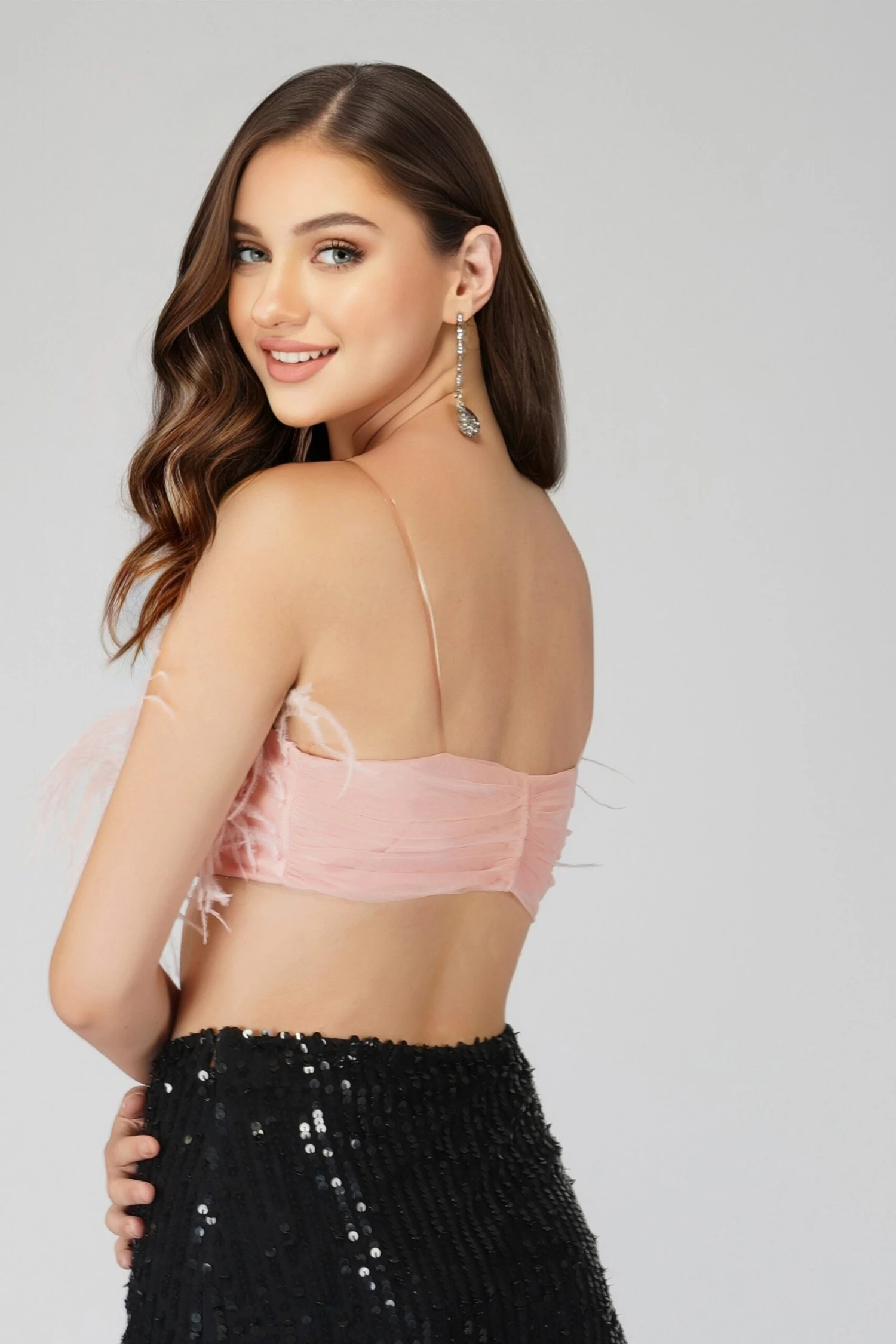 Xara Pink Feather Top 4 Xara Pink Feather Top - Image 2