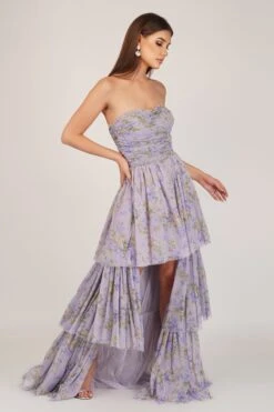 Shiloh Purple Printed Tulle Dress -Tulle Clothing 1 33 Copy