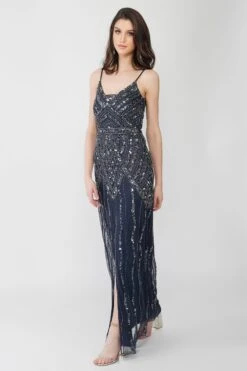 Jolie Embellished Maxi Dress In Navy Blue -Tulle Clothing 1 48 Copy
