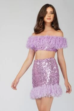 Zuri Sequin Lilac Purple Feather Top -Tulle Clothing 1 4 Copy c2e38075 a7b6 4277 acf5 d9aeb41b65f3