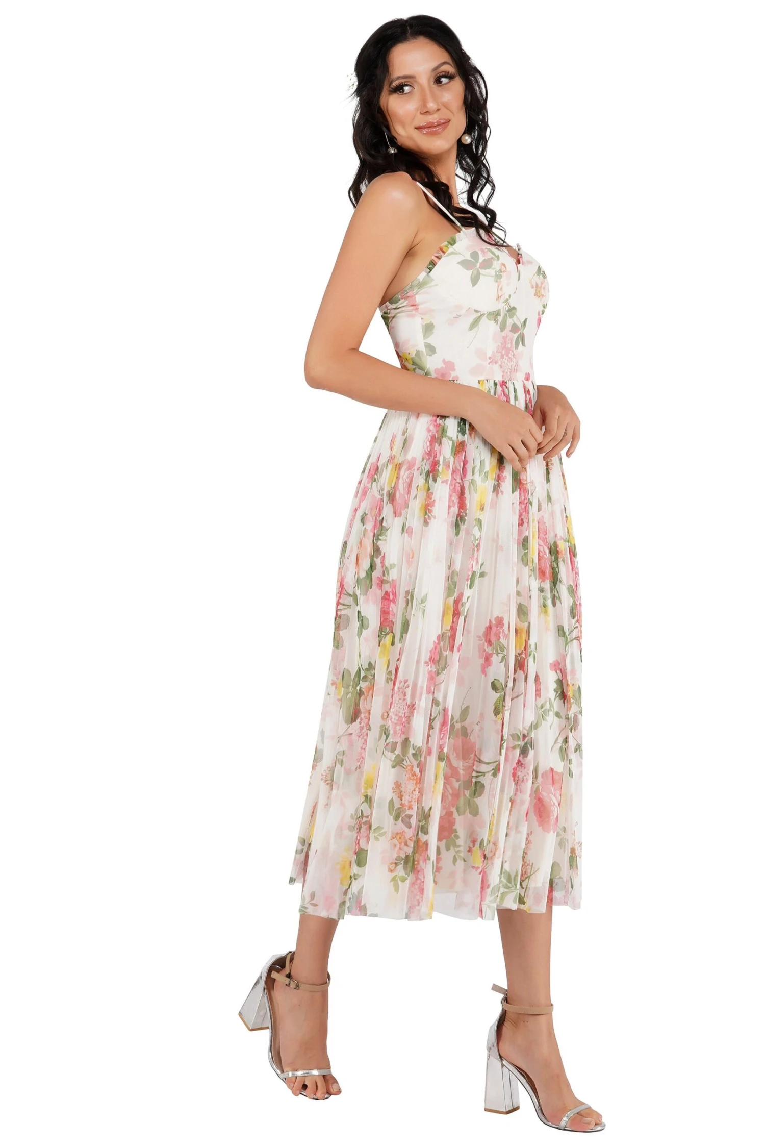 Dane Floral Tulle Corset Midi Dress 6 Dane Floral Tulle Corset Midi Dress - Image 4