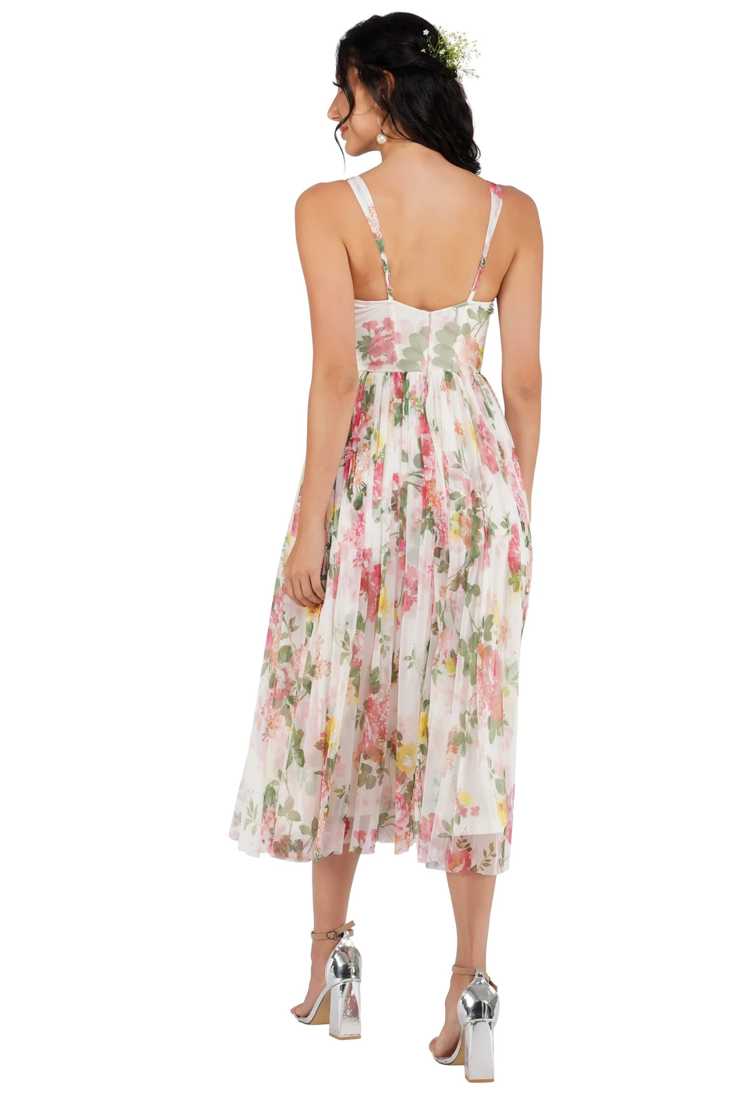 Dane Floral Tulle Corset Midi Dress 8 Dane Floral Tulle Corset Midi Dress - Image 6