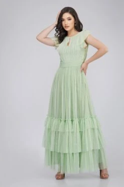 Diva Sage Green Tulle Bridesmaid Dress