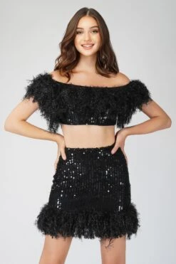 Zuri Sequin Black Feather Top 10 Zuri Sequin Black Feather Top -Tulle Clothing 1 7 Copy d160e25f 6688 4fd1 8af2 8579fe3f5f3b