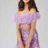 Zuri Sequin Lilac Purple Feather Top 2 Zuri Sequin Lilac Purple Feather Top -Tulle Clothing 1 8 Copy