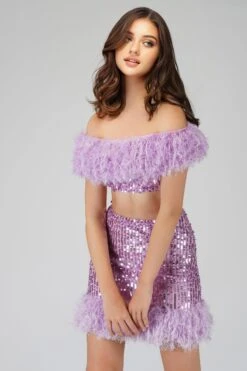 Zuri Sequin Lilac Feather Skirt 12 Zuri Sequin Lilac Feather Skirt -Tulle Clothing 1 8 Copy 71277e84 c613 420f 9858 369cfcb798b8