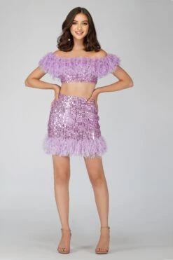 Zuri Sequin Lilac Purple Feather Top -Tulle Clothing 1 9 Copy