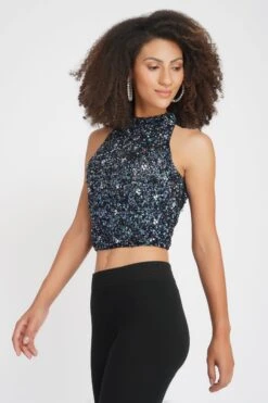 Gui Picasso Black Sequin Top -Tulle Clothing 21 3