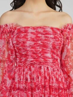 Lana Red Printed Tulle Dress -Tulle Clothing 21 5 18ac96e3 ade7 4e8d a229 b57419414245