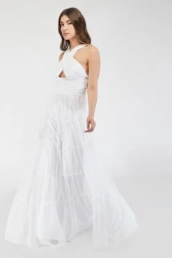 Dreamy White Crisscross Front Maxi Dress -Tulle Clothing 2 2 6ab41568 f915 4285 bcc9 b934a91fd5e1