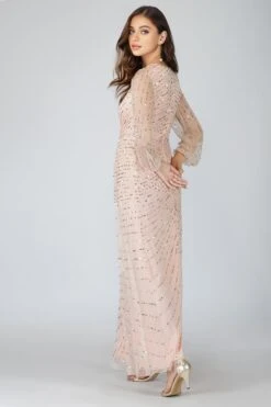 Miya Long Sleeve Blush Pink Bridesmaid Dress -Tulle Clothing 2 3 Copy