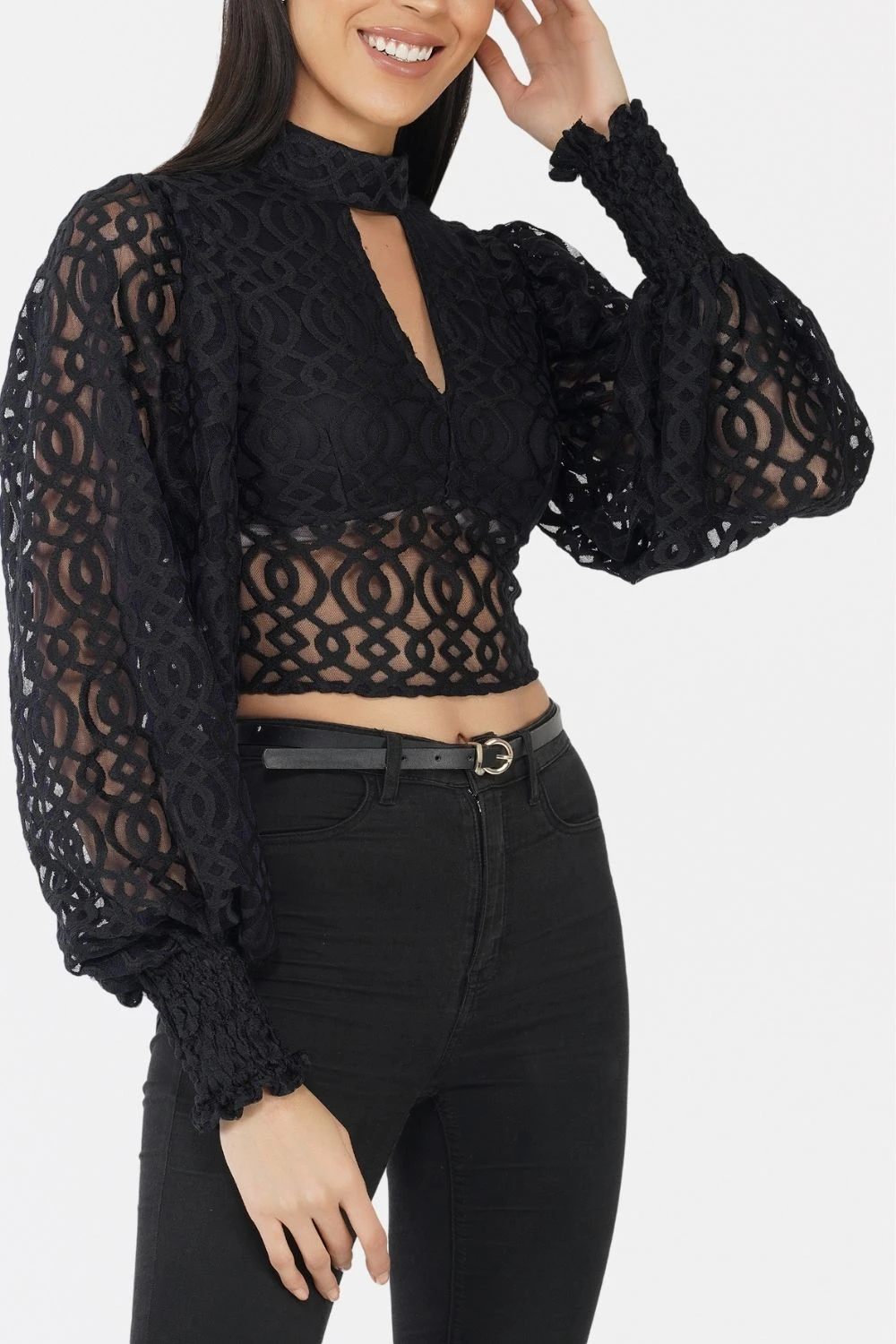 Marlee Lace Top In Navy Black 7 Marlee Lace Top In Navy Black - Image 5