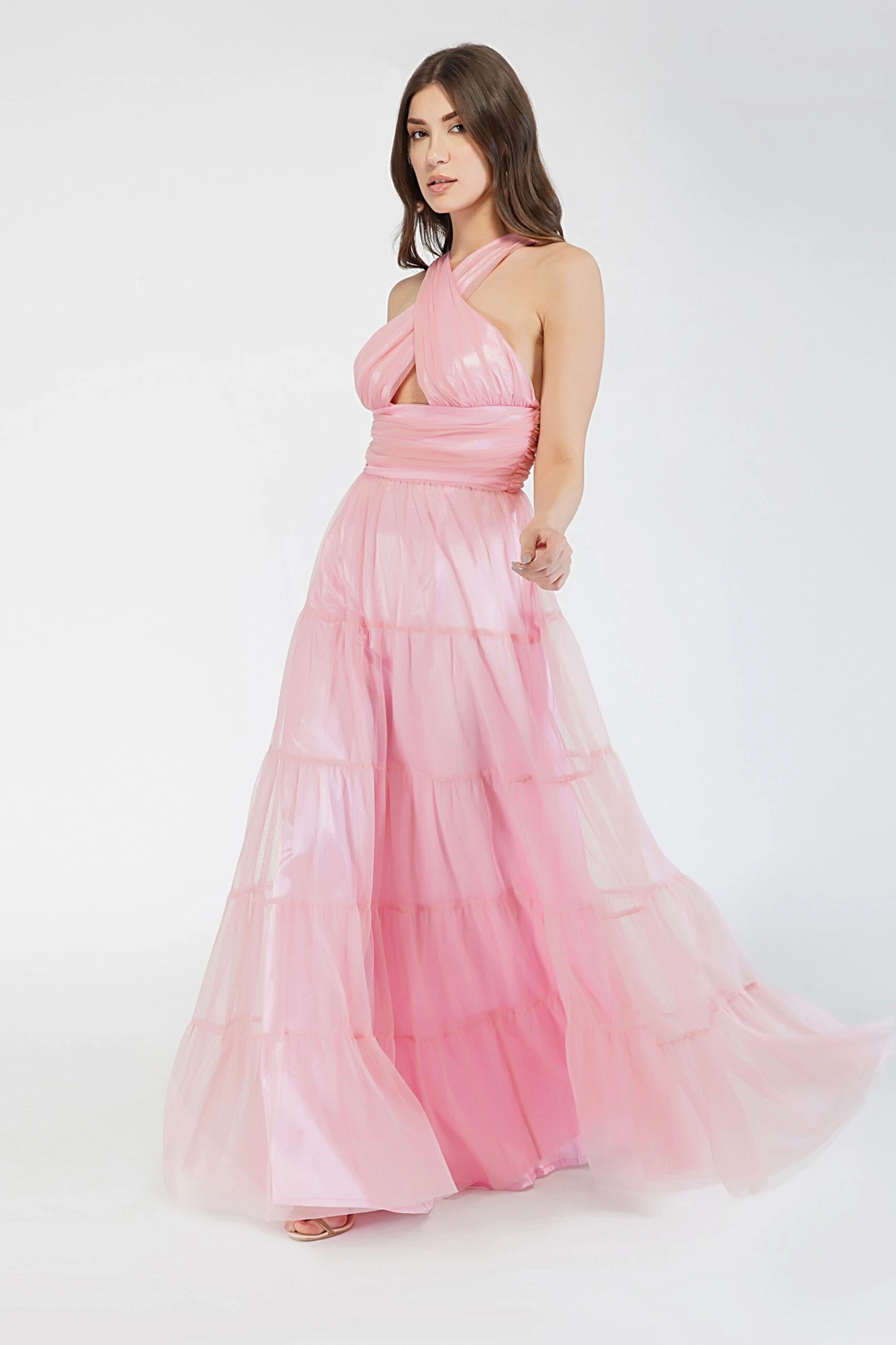 Dreamy Pink Crisscross Front Maxi Dress 3 Dreamy Pink Crisscross Front Maxi Dress
