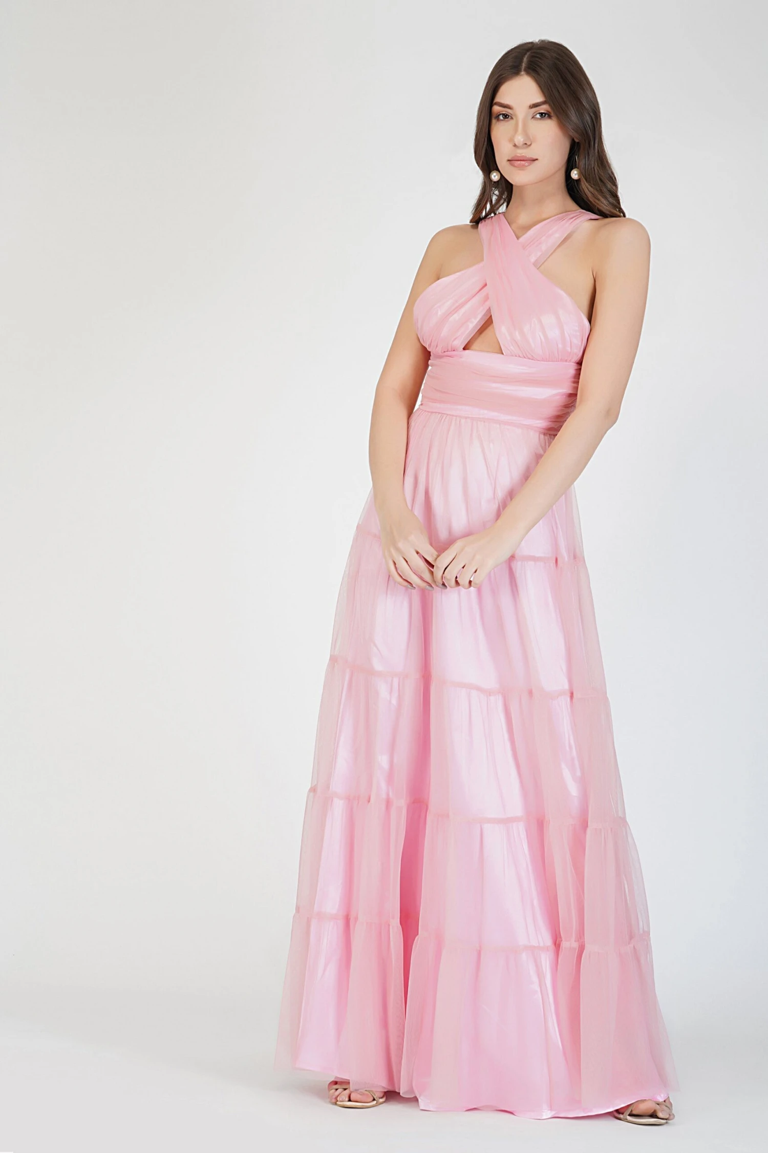 Dreamy Pink Crisscross Front Maxi Dress 7 Dreamy Pink Crisscross Front Maxi Dress - Image 5