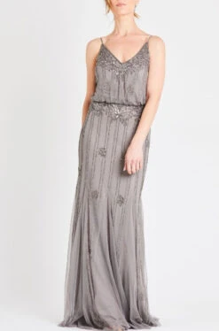 Keeva Grey Bridesmaid Maxi Dress -Tulle Clothing 4