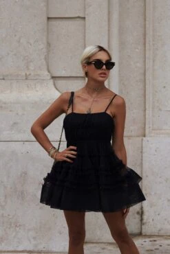 Bethan Structured Tulle Mini Dress In Black -Tulle Clothing 4A1C5D90 BA00 406E 973E D7EE90EBC2C5