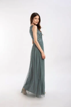 Picasso V Embellished Teal Bridesmaid Dress -Tulle Clothing 4 1 Copy