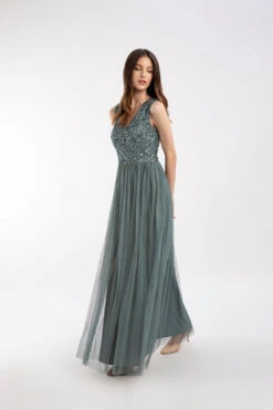 Picasso V Embellished Teal Bridesmaid Dress -Tulle Clothing 4 2 Copy