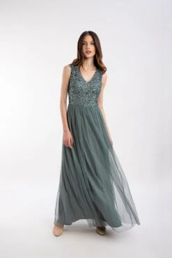 Picasso V Embellished Teal Bridesmaid Dress -Tulle Clothing 4 3 Copy