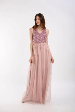 Picasso V Embellished Pink Bridesmaid Dress -Tulle Clothing 5 3 Copy