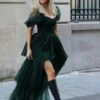 Sydney Off Shoulder Tulle Maxi Dress In Emerald Green -Tulle Clothing 5 819c1696 d500 41bf b484 c71e357bee8d