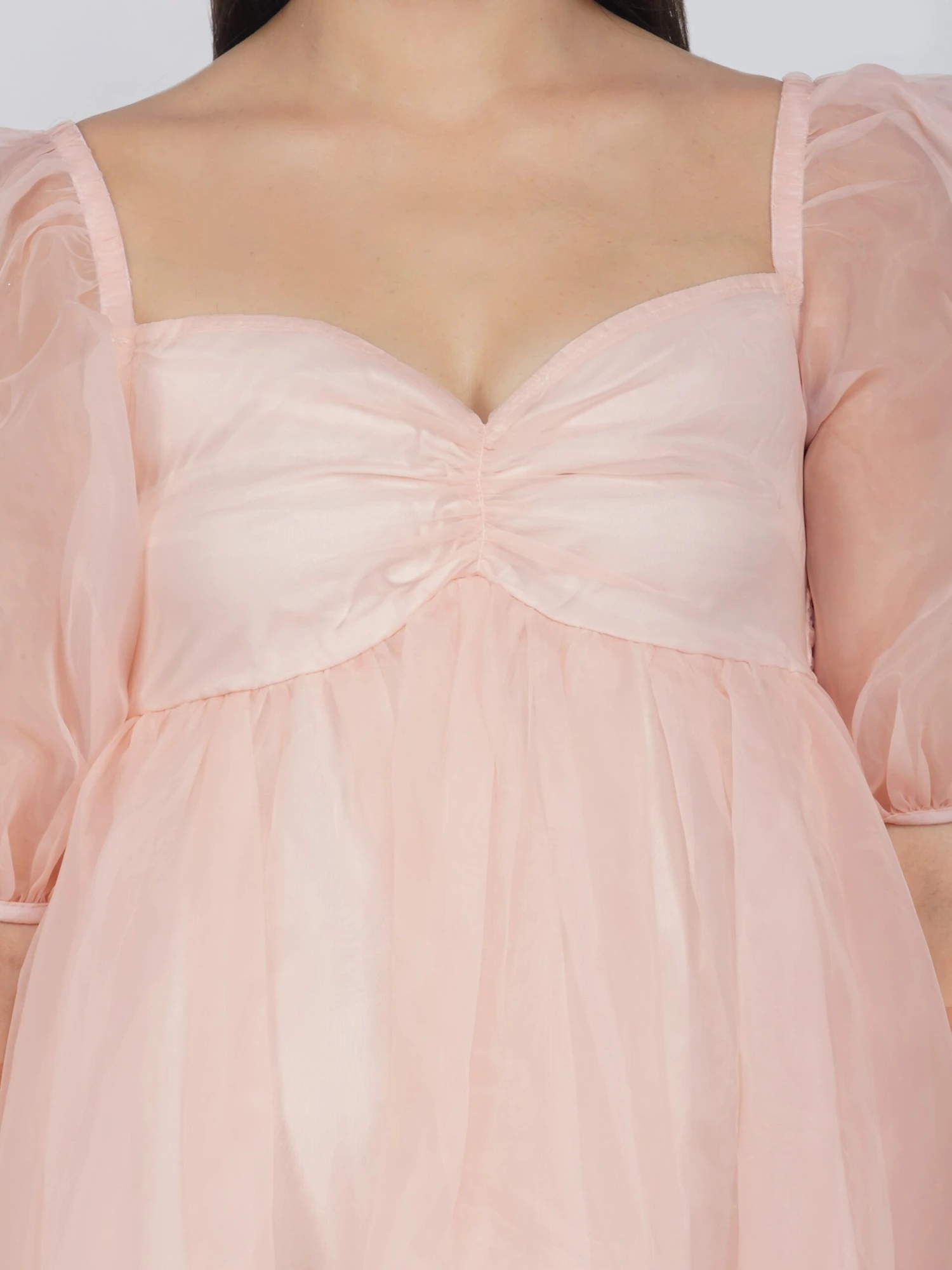 Melanie Pink Puff Sleeve Dress 7 Melanie Pink Puff Sleeve Dress - Image 5