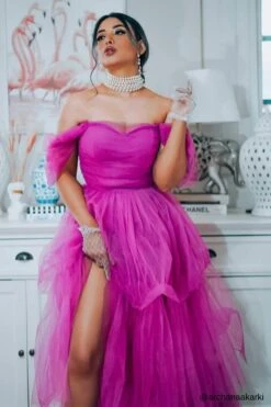 Sydney Off Shoulder Tulle Maxi Dress In Vivid Purple -Tulle Clothing 8 456b2f6b 7dac 4746 a36a 91d63210e59b