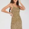 Amelle Gold Beaded Mini Dress -Tulle Clothing AMelle 2