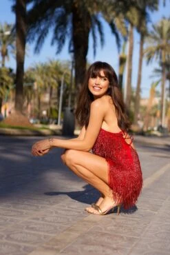 Anita Red Tassel Mini Dress 20 Anita Red Tassel Mini Dress -Tulle Clothing AnitaMiniDress 9