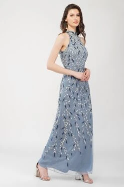 Arina Blue Embellished Maxi Dress -Tulle Clothing ArinaMaxiDress 1