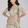 Calla Sage Green Embroidered Dress -Tulle Clothing CallaMidiDressLB L 98 1 edited