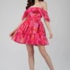 Sydney Chiffon Mini Dress In Sunset Pink