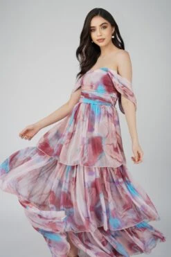 Sydney Chiffon Maxi Dress In Burgundy Print 8 Sydney Chiffon Maxi Dress In Burgundy Print -Tulle Clothing ChiffonStyles 39