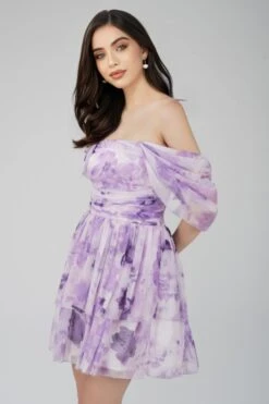 Sydney Chiffon Mini Dress In Lavender -Tulle Clothing ChiffonStyles 59