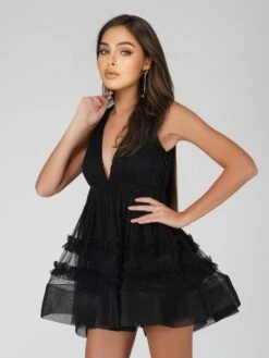 Ivy Black Tulle Mini Dress 12 Ivy Black Tulle Mini Dress -Tulle Clothing DecImages 20 Copy