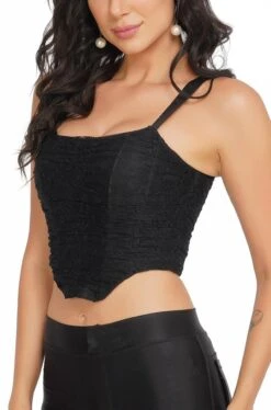 Devon Black Lace Corset Top -Tulle Clothing DevonTop 4
