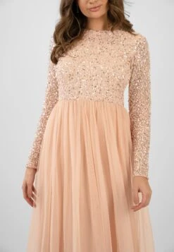 Belle Blush Pink Long Sleeve Bridesmaid Dress -Tulle Clothing ElleBlushPink 3