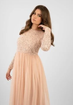 Belle Blush Pink Long Sleeve Bridesmaid Dress -Tulle Clothing ElleBlushPink 4