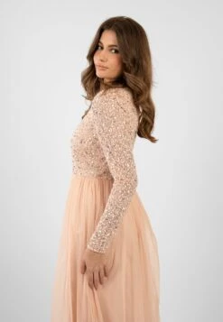 Belle Blush Pink Long Sleeve Bridesmaid Dress -Tulle Clothing ElleBlushPink 5
