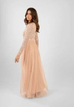 Belle Blush Pink Long Sleeve Bridesmaid Dress -Tulle Clothing ElleBlushPink 6